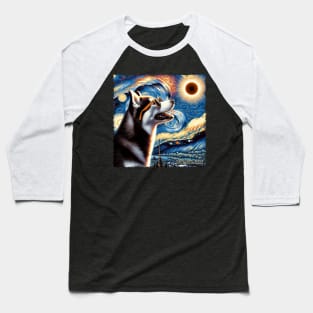 Siberian Huskie Eclipse Expedition: Stylish Tee for Snow-Loving Dog Fans Baseball T-Shirt